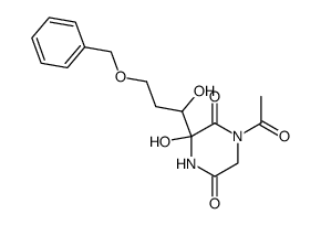 1-Acetyl-3-(3-benzyloxy-1-hydroxy-propyl)-3-hydroxy-piperazine-2,5-dione结构式