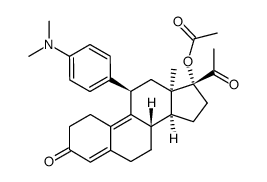 (11β,13α)-17-(Acetyloxy)-11-[4-(dimethylamino)phenyl]-19-norpregna-4,9-diene-3,20-dione structure