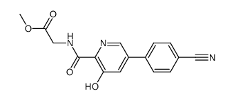 {[5-(4-Cyanophenyl)-3-hydroxy-pyridine-2-carbonyl]-amino}-acetic acid methyl ester结构式