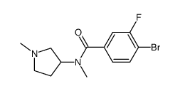4-bromo-3-fluoro-N-methyl-N-(1-methylpyrrolidin-3-yl)benzamide结构式