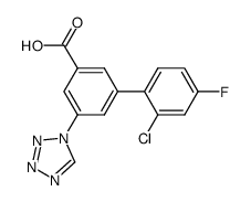 2′-chloro-4′-fluoro-5-tetrazol-1-yl-biphenyl-3-carboxylic acid Structure