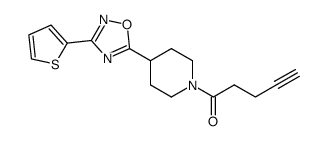 1-[4-(3-thiophen-2-yl[1,2,4]oxadiazol-5-yl)piperid-1-yl]pent-4-yn-1-one Structure