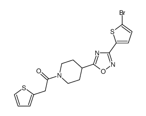1-{4-[3-(5-bromothiophen-2-yl)[1,2,4]oxadiazol-5-yl]piperid-1-yl}-2-thiophen-2-ylethanone结构式