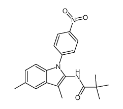 N-[3,5-Dimethyl-1-(4-nitro-phenyl)-1H-indol-2-yl]-2,2-dimethyl-propionamide结构式
