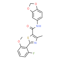N-(1,3-Benzodioxol-5-yl)-2-(2-fluoro-6-methoxyphenyl)-4-methyl-1,3-thiazole-5-carboxamide picture