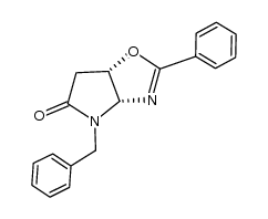 (3aR,6aS)-4-benzyl-2-phenyl-6,6a-dihydro-3aH-pyrrolo[2,3-d]oxazol-5(4H)-one结构式