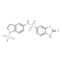 N-[1-(Methylsulfonyl)-2,3-dihydro-1H-indol-5-yl]-2-oxo-2,3-dihydro-1,3-benzoxazole-6-sulfonamide结构式