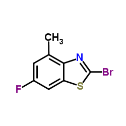 2-Bromo-6-fluoro-4-methyl-1,3-benzothiazole结构式