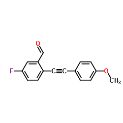 5-氟-2-((4-甲氧基苯基)炔基)苯甲醛结构式