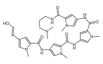 N-[5-[[5-[[5-[3-(dimethylamino)propylcarbamoyl]-1-methylpyrrol-3-yl]carbamoyl]-1-methylpyrrol-3-yl]carbamoyl]-1-methylpyrrol-3-yl]-4-formamido-1-methylpyrrole-2-carboxamide Structure