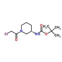 2-Methyl-2-propanyl [(3S)-1-(chloroacetyl)-3-piperidinyl]carbamate结构式