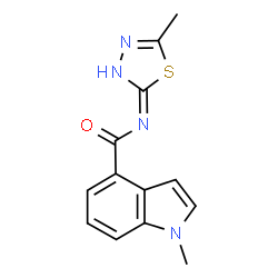 1-methyl-N-[(2E)-5-methyl-1,3,4-thiadiazol-2(3H)-ylidene]-1H-indole-4-carboxamide Structure