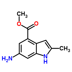 Methyl 6-amino-2-methyl-1H-indole-4-carboxylate结构式