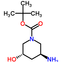 2-Methyl-2-propanyl (3S,5S)-3-amino-5-hydroxy-1-piperidinecarboxylate Structure
