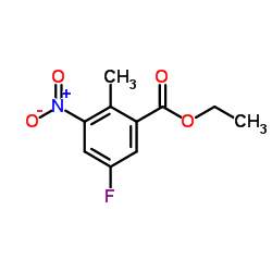 5-氟-2-甲基-3-硝基苯甲酸乙酯结构式