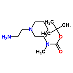 2-Methyl-2-propanyl [1-(2-aminoethyl)-3-piperidinyl]methylcarbamate结构式