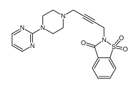 1,1-dioxo-2-[4-(4-pyrimidin-2-ylpiperazin-1-yl)but-2-ynyl]-1,2-benzothiazol-3-one结构式