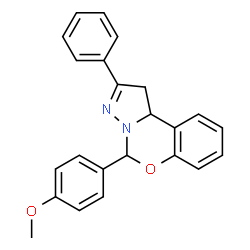 5-(4-Methoxyphenyl)-2-phenyl-1,10b-dihydropyrazolo[1,5-c][1,3]benzoxazine Structure