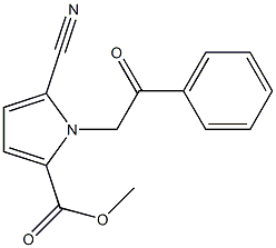 5-Cyano-1-(2-oxo-2-phenyl-ethyl)-1H-pyrrole-2-carboxylic acid methyl ester结构式