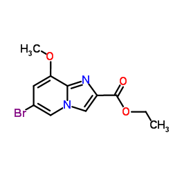 6-Bromo-8-methoxy-imidazo[1,2-a]pyridine-2-carboxylic acid ethyl ester结构式