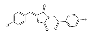 (5E)-5-[(4-chlorophenyl)methylidene]-3-[2-(4-fluorophenyl)-2-oxoethyl]-1,3-thiazolidine-2,4-dione结构式