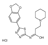 N-[5-(1,3-benzodioxol-5-yl)-1,3,4-thiadiazol-2-yl]-3-piperidin-1-ylpropanamide,hydrochloride Structure