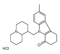 9-(1,2,3,4,5,6,7,8,9,9a-decahydroquinolizin-5-ium-1-ylmethyl)-6-methyl-3,4-dihydro-2H-carbazol-1-one,chloride结构式