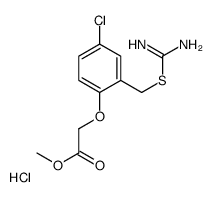 [C-[[5-chloro-2-(2-methoxy-2-oxoethoxy)phenyl]methylsulfanyl]carbonimidoyl]azanium,chloride Structure