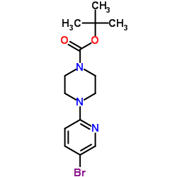2-Methyl-2-propanyl 4-(5-bromo-2-pyridinyl)-1-piperazinecarboxylate结构式