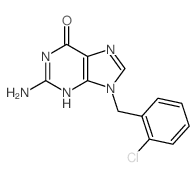 2-amino-9-[(2-chlorophenyl)methyl]-3H-purin-6-one structure