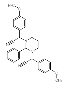 2-[3-[cyano-(4-methoxyphenyl)methyl]-2-phenyl-1,3-diazinan-1-yl]-2-(4-methoxyphenyl)acetonitrile结构式