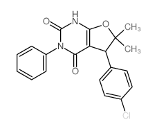 7-(4-chlorophenyl)-8,8-dimethyl-4-phenyl-9-oxa-2,4-diazabicyclo[4.3.0]non-10-ene-3,5-dione Structure