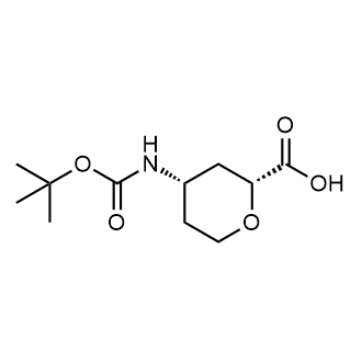 (2R,4S)-4-((叔丁氧羰基)氨基)四氢-2H-吡喃-2-羧酸结构式