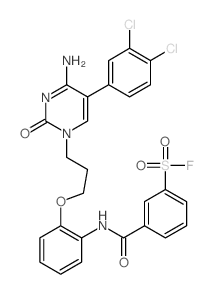 Benzenesulfonylfluoride,3-[[[2-[3-[4-amino-5-(3,4-dichlorophenyl)-2-oxo-1(2H)-pyrimidinyl]propoxy]phenyl]amino]carbonyl]-结构式