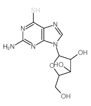 6H-Purine-6-thione,2-amino-1,9-dihydro-9-b-D-xylofuranosyl- Structure