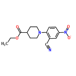 Ethyl 1-(2-cyano-4-nitrophenyl)-4-piperidinecarboxylate structure