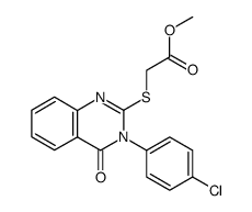 methyl 2-((3-(4-chlorophenyl)-4-oxo-3,4-dihydroquinazolin-2-yl)thio)acetate structure