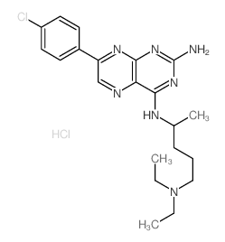2,4-Pteridinediamine,7-(4-chlorophenyl)-N4-[4-(diethylamino)-1-methylbutyl]-, hydrochloride (1:2) Structure