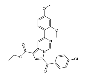 ethyl 7-(4-chlorobenzoyl)-3-(2,4-dimethoxyphenyl)pyrrolo[1,2-c]pyrimidine-5-carboxylate Structure