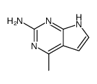 1H-Pyrrolo[2,3-d]pyrimidin-2-amine, 4-methyl- (9CI)结构式