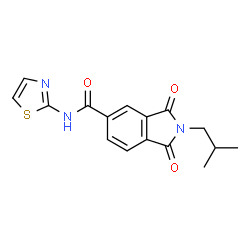 2-(2-methylpropyl)-1,3-dioxo-N-(1,3-thiazol-2-yl)-2,3-dihydro-1H-isoindole-5-carboxamide picture