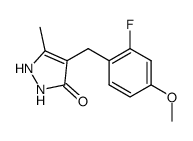 4-(2-fluoro-4-methoxy-benzyl)-5-methyl-1H-pyrazol-3-ol结构式