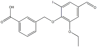 3-[(2-ethoxy-4-formyl-6-iodophenoxy)methyl]benzoic acid picture