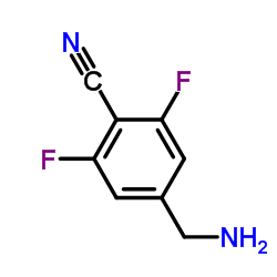 4-(氨基甲基)-2,6-二氟苯甲腈结构式