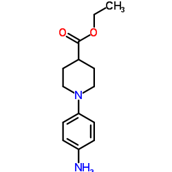 Ethyl 1-(4-aminophenyl)-4-piperidinecarboxylate structure