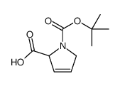 1-(Tert-butoxycarbonyl)-2,5-dihydro-1H-pyrrole-2-carboxylic acid结构式