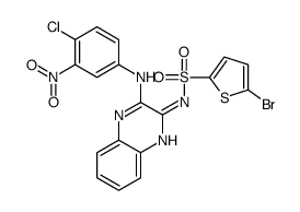 5-bromo-N-[3-(4-chloro-3-nitroanilino)quinoxalin-2-yl]thiophene-2-sulfonamide结构式