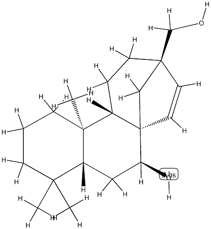 (8β,13R)-7β-Hydroxy-17-norkaur-15-ene-13-methanol结构式