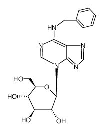 6-benzylamino-3-beta-D-glucopyranosylpurine Structure