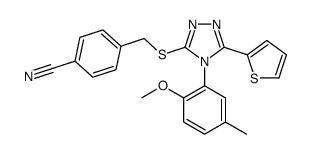 4-[[4-(2-methoxy-5-methylphenyl)-5-thiophen-2-yl-1,2,4-triazol-3-yl]sulfanylmethyl]benzonitrile结构式
